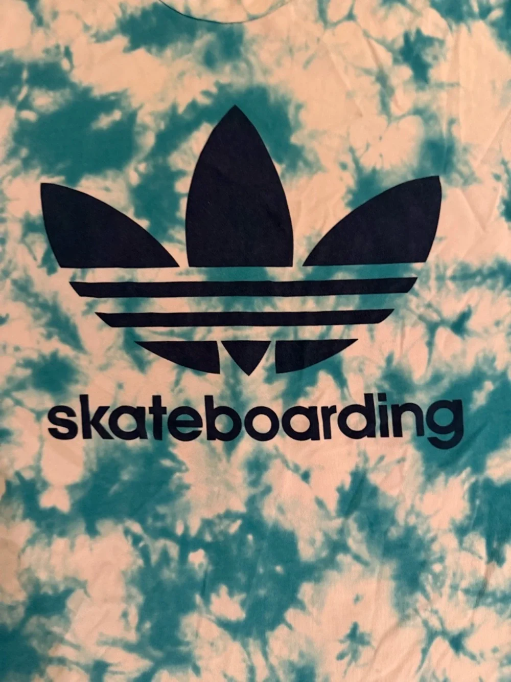 adidas Tie-Dye Trefoil Tee - Teal & White